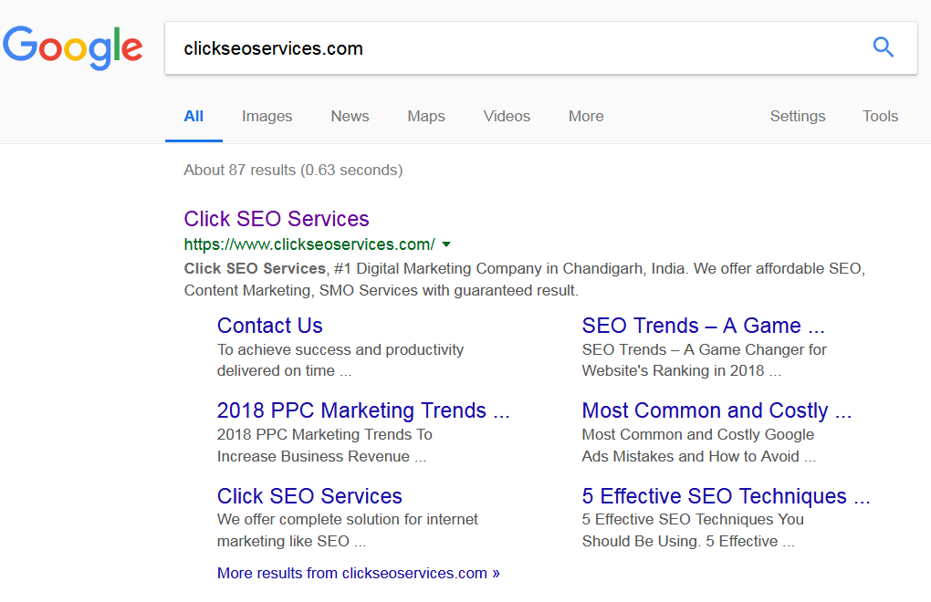 clickseoservices-Sitelinks
